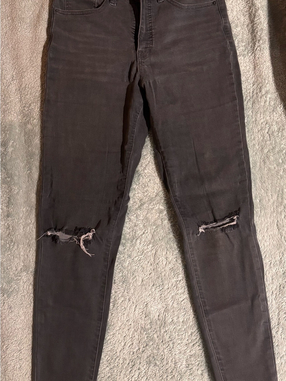 Lucky Brand Black Skinny Jeans with Knee Rips